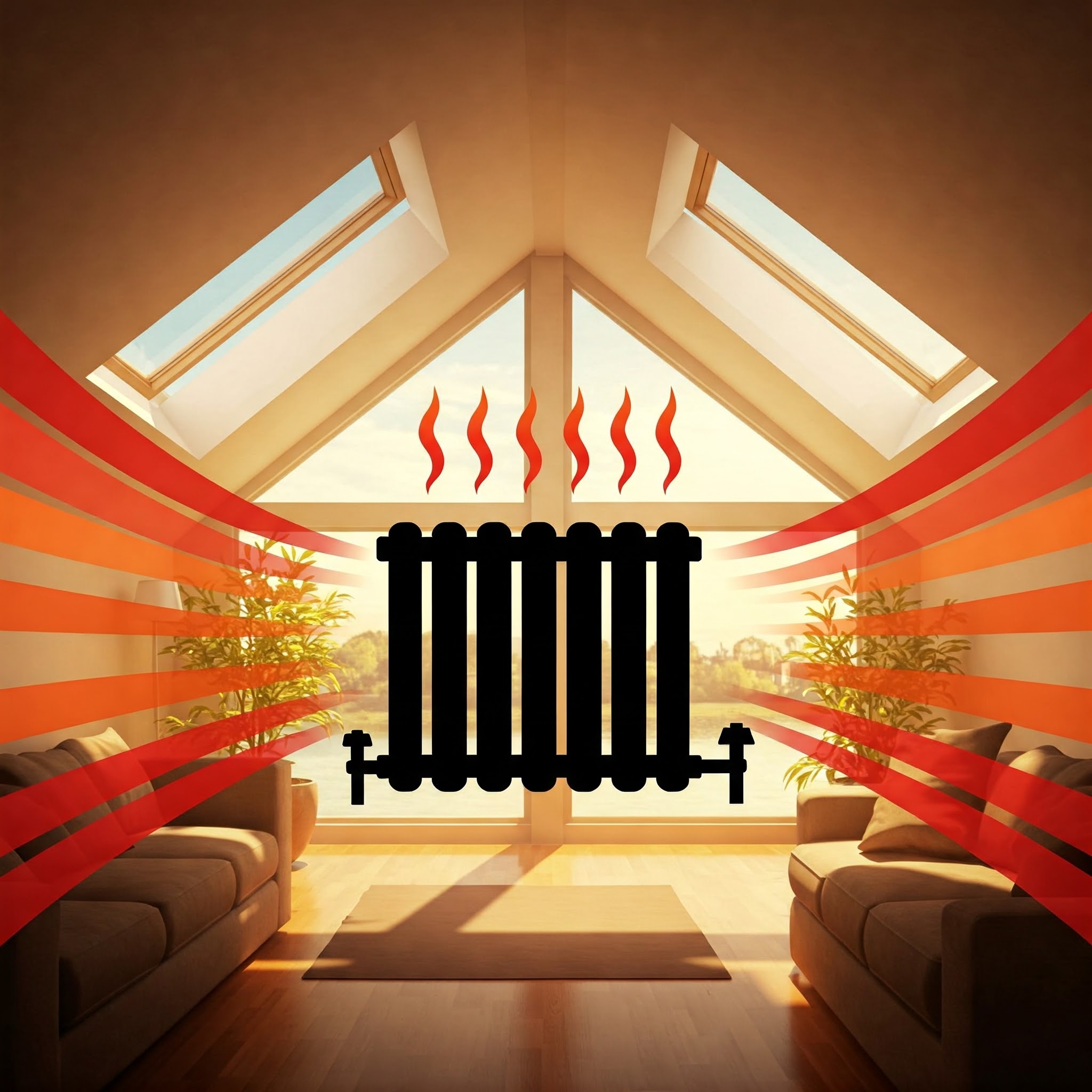 Nowoczesny grzejnik panelowy w jasnym wnętrzu